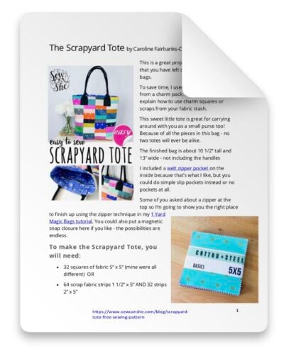 SCRAPYARD TOTE SEWING PATTERN